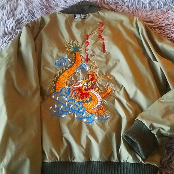 Lucky Brand Vintage Dragon Bomber Jacket - Picture 1 of 6